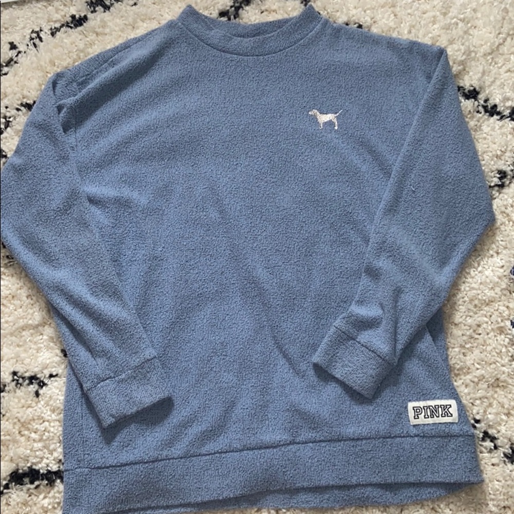 Blue crew neck sweatshirt
